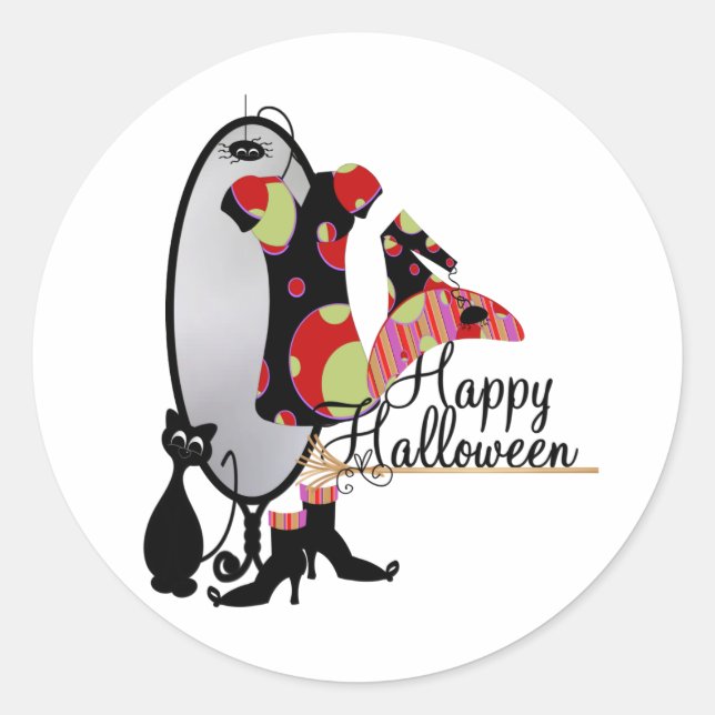 Adesivo Redondo O guarda-roupa da bruxa (Frente)