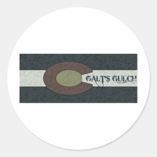 Adesivo Redondo O Gulch de Galt - design combinado branco e azul