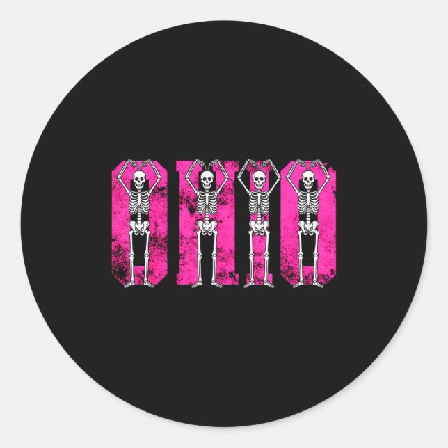 Adesivo Redondo O-h-i-o Funny Skeleton Ohio In Midwestern Valentin (Frente)