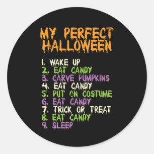 Adesivo Redondo O Halloween Comeu Um Costume De Doces Meninas Garo