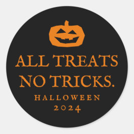 Adesivo Redondo O Halloween é engraçado e não trata truques a favo
