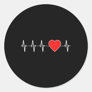 Adesivo Redondo O Hebeat Da Saúde Ekg Red Ele Adverte