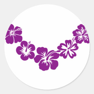 Adesivo Redondo O hibisco roxo é