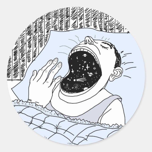 ADESIVO REDONDO O HOMEM E O COSMOS (Frente)