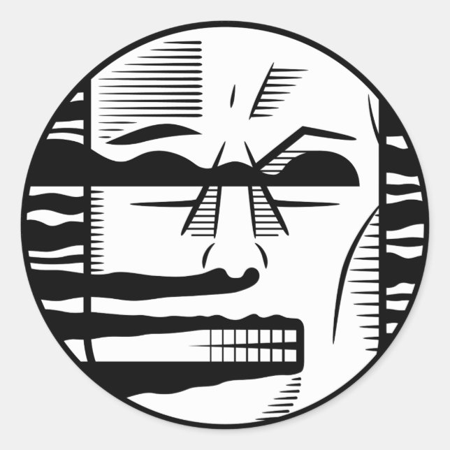 Adesivo Redondo O Homem Negro (Frente)