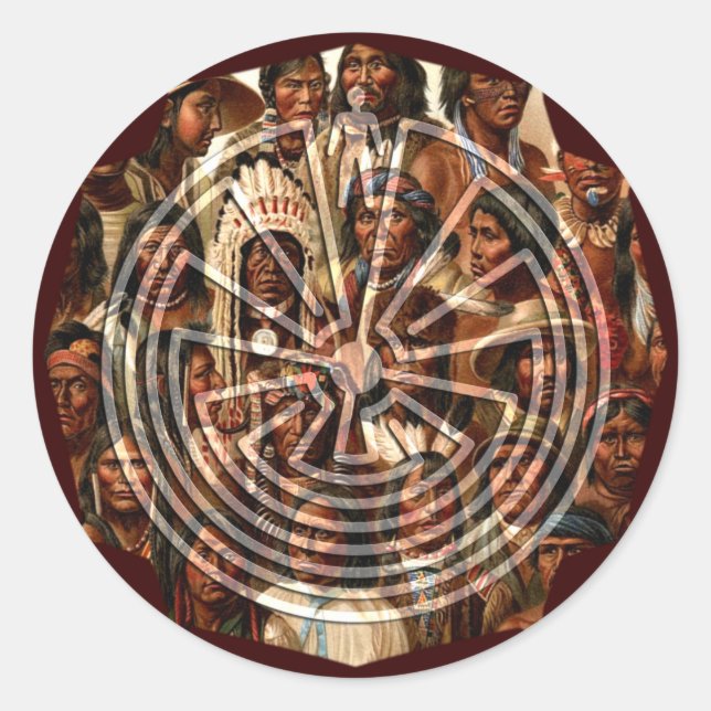 Adesivo Redondo O Homem no Maze - estilo popular (Frente)