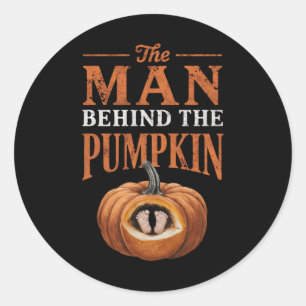 Adesivo Redondo O Homem Por Trás Da Pumpkin Grávida