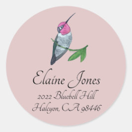 Adesivo Redondo O Hummingbird de Anna