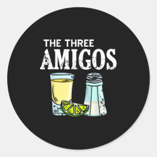 Adesivo Redondo O humor do partido de três Limões Amigos Tequila