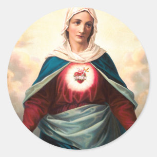 Adesivo Redondo O Imaculado Coração de Maria