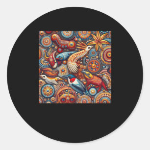 Adesivo Redondo O Indígenas Da Arte Cultural Aboriginal Da Austrál
