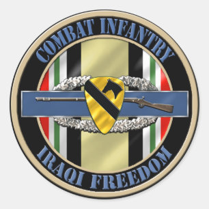 Adesivo Redondo ø Infantaria OIF da divisão da cavalaria