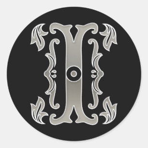 Adesivo Redondo O inicial I Round Sticker em Dourado
