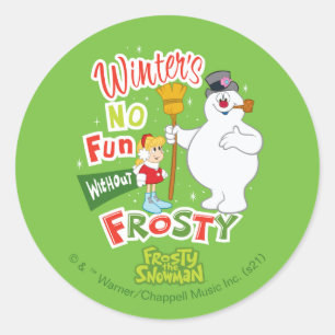 Adesivo Redondo O inverno não se diverte sem o Snowman™ congela