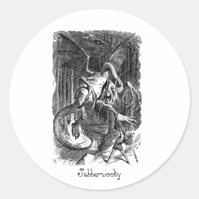 Adesivo Redondo O Jabberwocky (Frente)