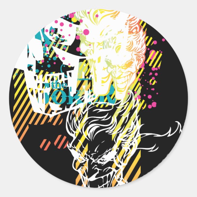 Adesivo Redondo O Joker Neon Montage (Frente)