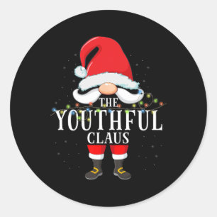 Adesivo Redondo O jovem Natal Claus Pajama
