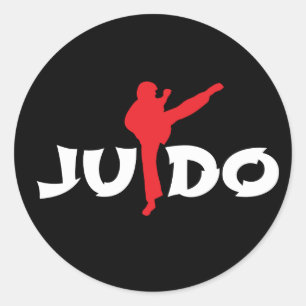 Adesivo Redondo O judo retrocede artes marciais Kung Fu Japão -