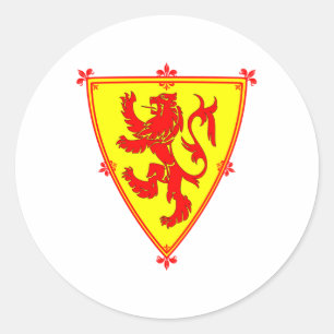 Adesivo Redondo O leão de Scotland desenfreado