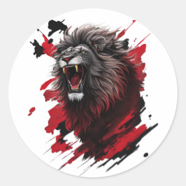Adesivo Redondo O leão negro!