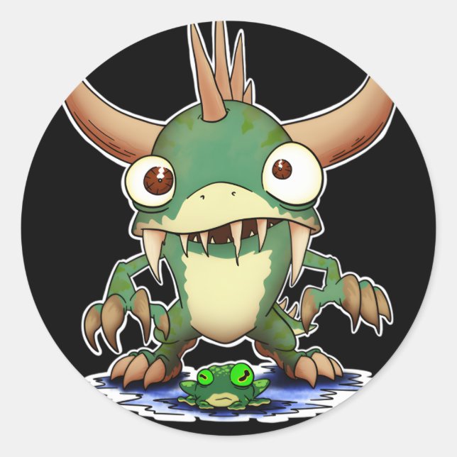 Adesivo Redondo O Legendário Hodag Do Rhinelander De Wisconsin (Frente)