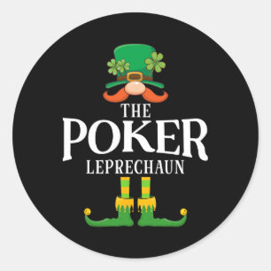 Adesivo Redondo O Leprechaun do Poker Dia de São Patrício Correspo