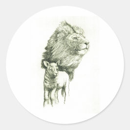 ADESIVO REDONDO O LÍON E A LÂMINA