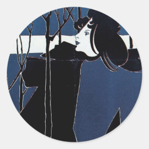 Adesivo Redondo O Livro de Papéis ~ Blue Lady