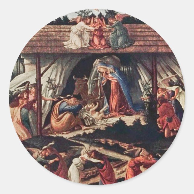 Adesivo Redondo O livro infantil do Natal Feriado (Frente)