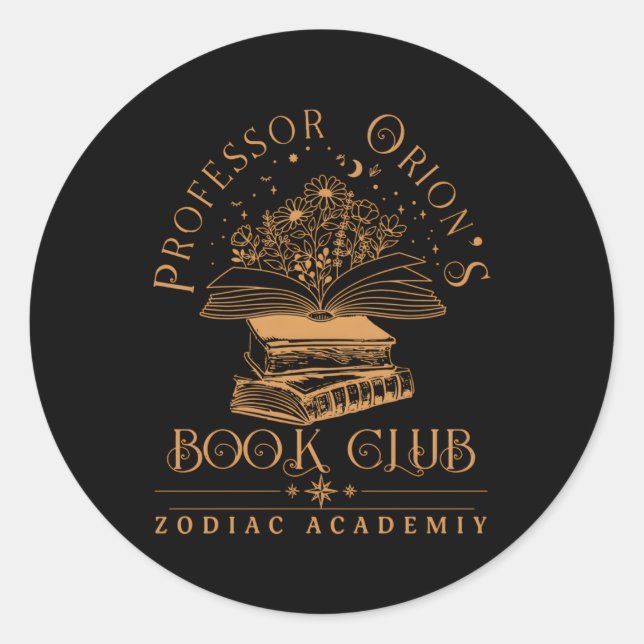 Adesivo Redondo O Livro Ne Do Clube Do Professor Orion, Da Academi (Frente)