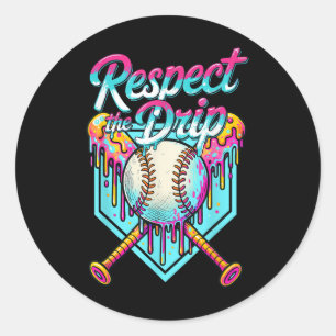 Adesivo Redondo O Lixo Do Sorvete Baseball Respeita O Lixo