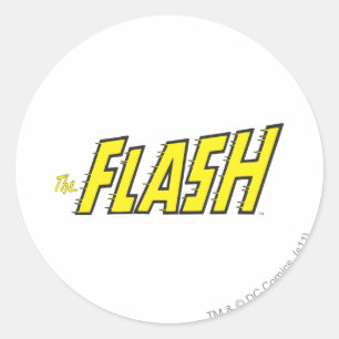 Adesivo Redondo O logotipo Flash é amarelo