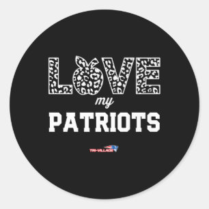 Adesivo Redondo O Logotipo Patriots de Três Aldeias Adorava Minha