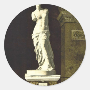 Adesivo Redondo O Louvre, o Vênus de Milo, classe de Paris, Franc