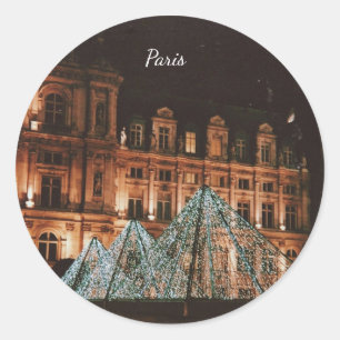 Adesivo Redondo O Louvre, Paris, França