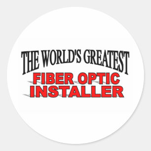 Adesivo Redondo O maior instalador de fibra ótica do mundo