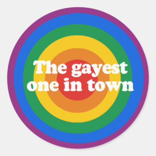 Adesivo Redondo O mais alegre da cidade.