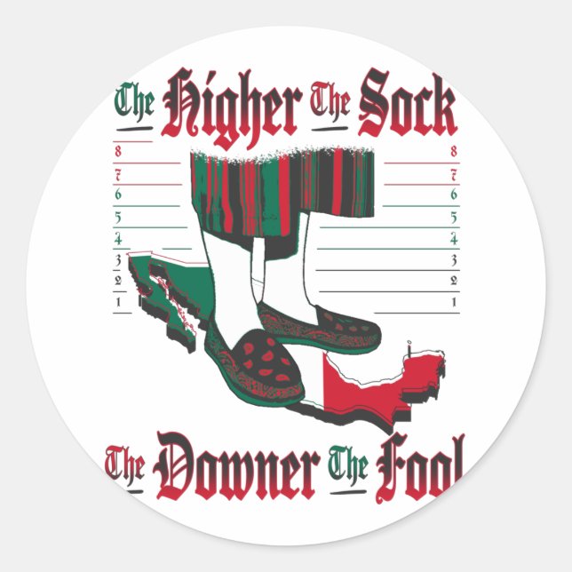 Adesivo Redondo O Mais alto A Meia, O Proprietário A Tolo 2 - Luz (Frente)