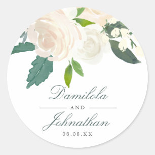 Adesivo Redondo O marfim sonha rosas & sae do casamento