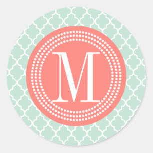 Adesivo Redondo O marroquino da hortelã telha a estrutura