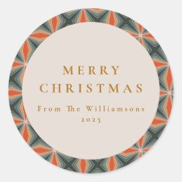 Adesivo Redondo O Meio século Vermelho Natal é Personalizado