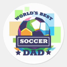 Adesivo Redondo O melhor Dia de os pais de Pai de futebol do mundo