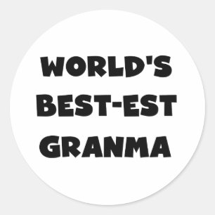 Adesivo Redondo O melhor granma preto e branco do mundo