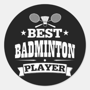 Adesivo Redondo O melhor jogador do Badminton