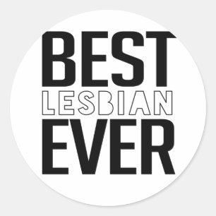Adesivo Redondo O MELHOR LESBIANO JÁ T-Shirt