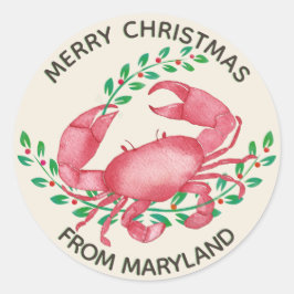 Adesivo Redondo O melhor Natal do Caranguejo de Maryland