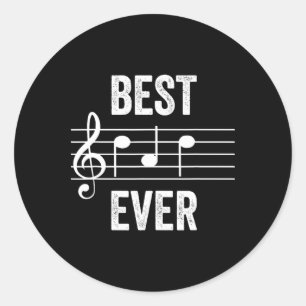 Adesivo Redondo O Melhor Pai Alguma Vez De Notas De Música Engraça