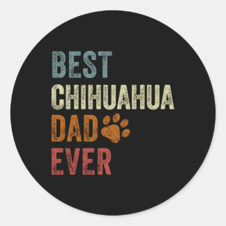 Adesivo Redondo O Melhor Pai Chihuahua De Chihuahua Papa Pai Da