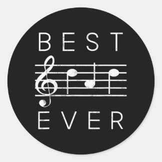 Adesivo Redondo O melhor Pai de sempre de notas de música é um Dia