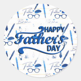 Adesivo Redondo O melhor Pai de sempre, Dia de os pais feliz